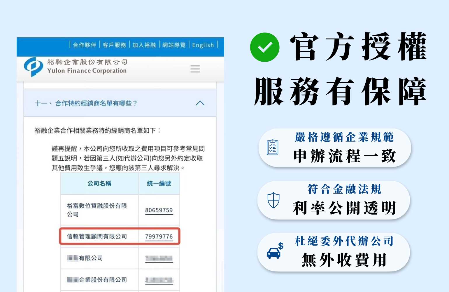 車貸官方授權